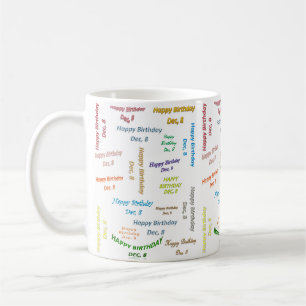 December, 8 Birthday Mug