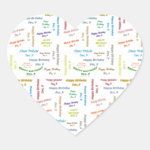 December, 9 Birthday Sticker