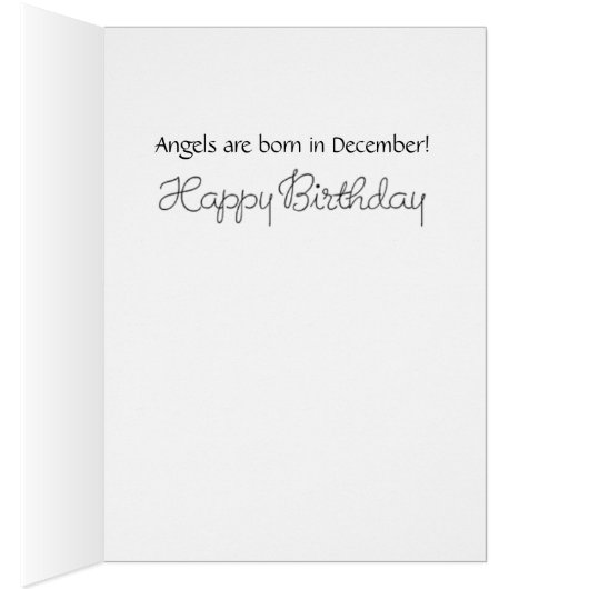 December Angel Birthday Card (Inside (Right))