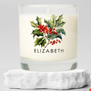 December Birth Month Flower Custom Gift for Her Scented Candle