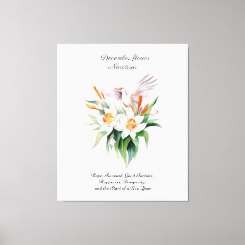 December Birth Month Flower Narcissus      Canvas Print