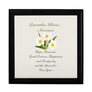 December Birth Month Flower Narcissus Elegant Gift Box