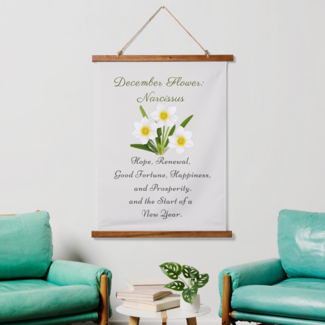 December Birth Month Flower Narcissus Elegant     Hanging Tapestry (Living Room)