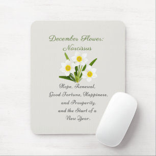December Birth Month Flower Narcissus Elegant     Mouse Pad