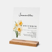 December Birth Month Flower Narcissus Personalized