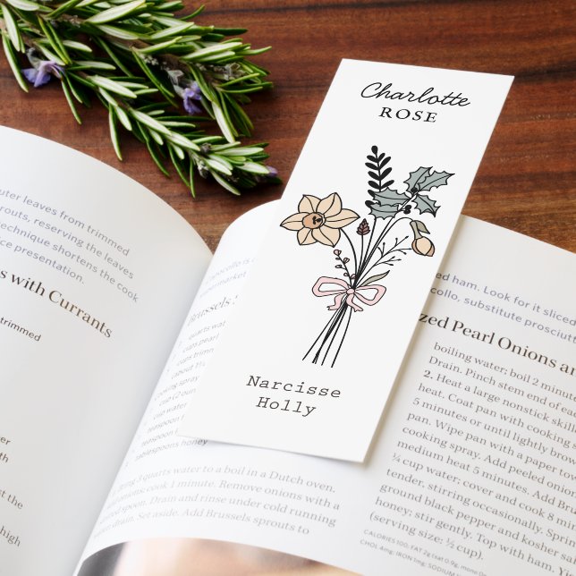 December Birth Month Flower Personalized Bookmarks (Book)