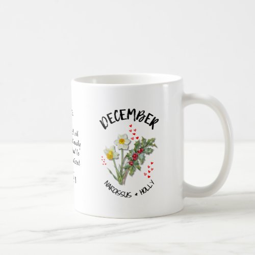 DECEMBER Birth Month Flower Personalized Christian Coffee Mug