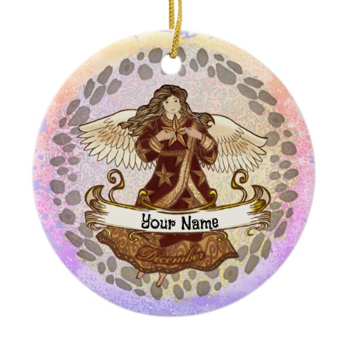 December Birthday Angel Ceramic Ornament