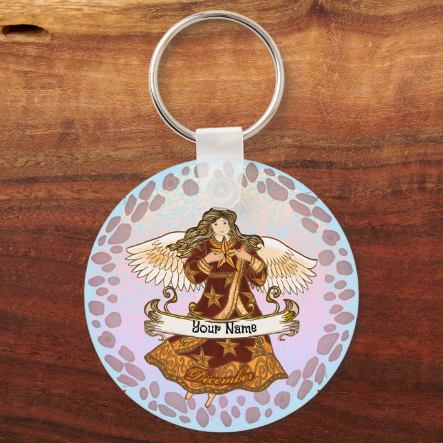 December Birthday Angel Keychain (Front)