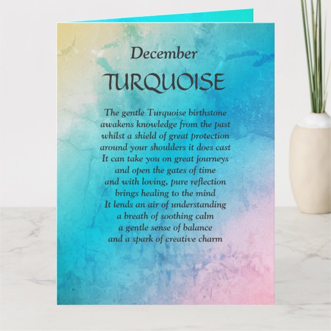 December birthday birthstone Turquoise Greeting Card (Front)