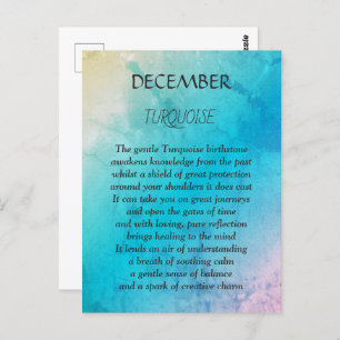 December birthday birthstone Turquoise Postcard