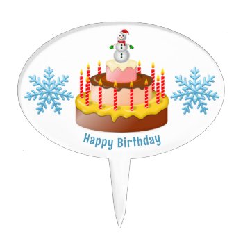 December Birthday Cake Topper by ChristmasTimeByDarla at Zazzle
