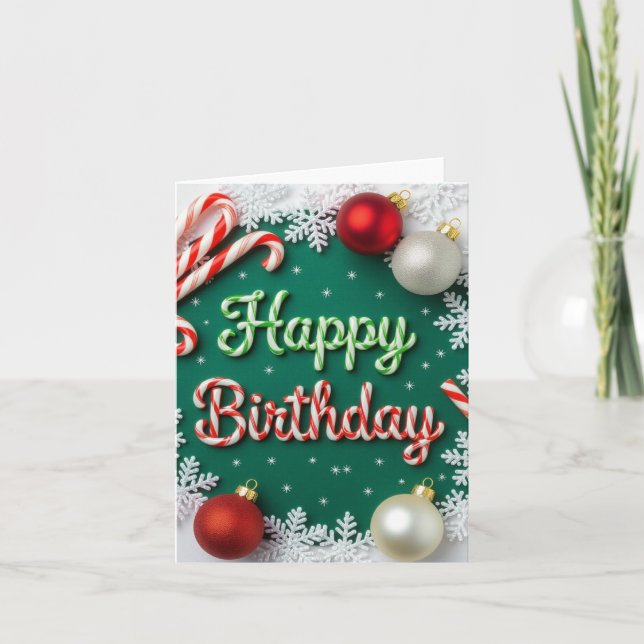 December Birthday card, Christmas Birthday card (Front)