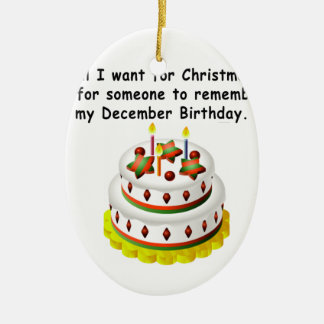 December Birthday Ceramic Ornament