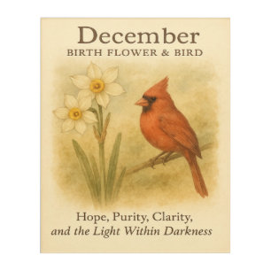 December Birthday Christian Cardinal Bible Verse I Acrylic Print