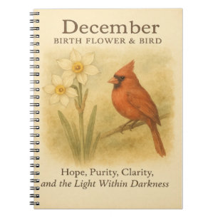 December Birthday Christian Cardinal Bible Verse I Notebook