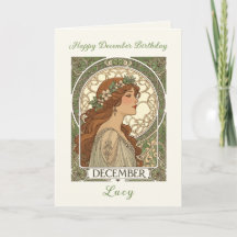 December Birthday Narcissus Art Nouveau Style