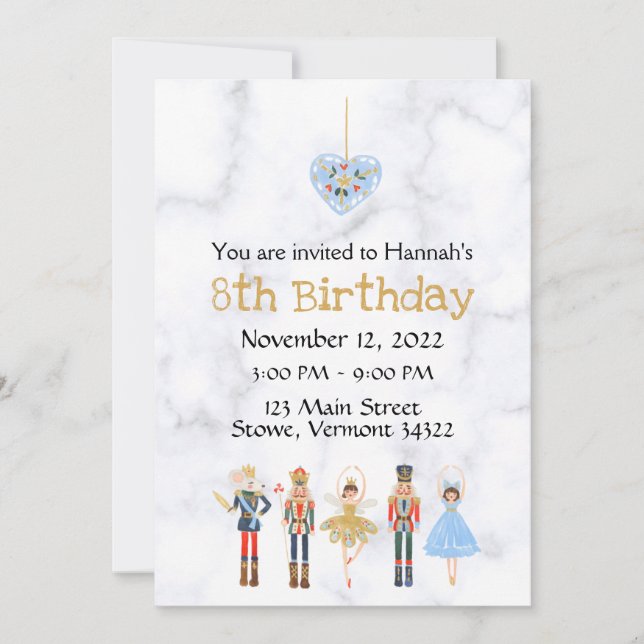 December Birthday Nutcracker Invitation (Front)