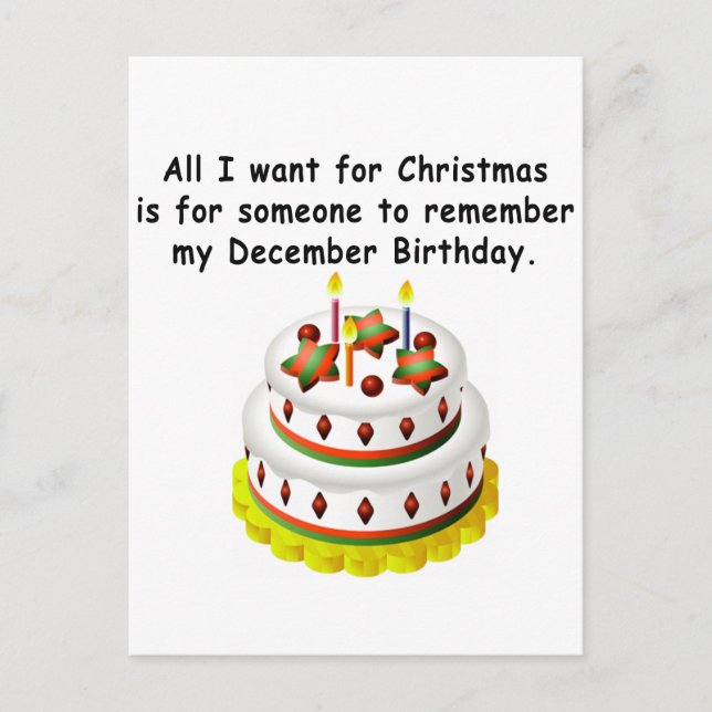 December Birthday Postcard (Front)