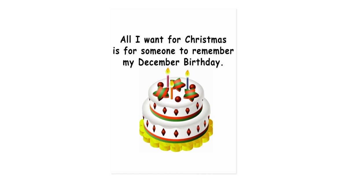 December Birthday Postcard | Zazzle.com