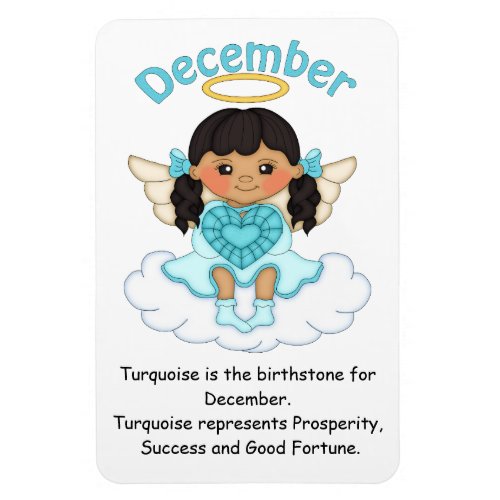 December Birthstone Angel Black Premium Magnet