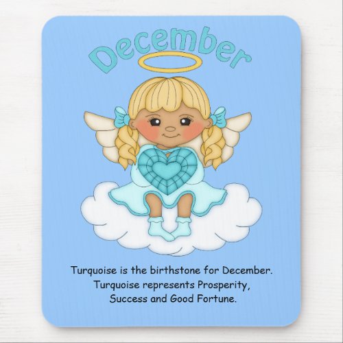 December Birthstone Angel Blonde Mouse Pad