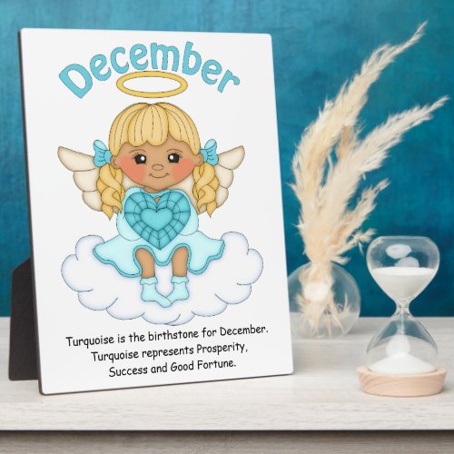 December Birthstone Angel Blonde Plaque