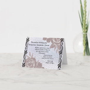 December birthstone card pearl texture