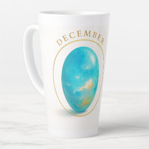 🔹 December Birthstone Magic – Blue Topaz Crystal Latte Mug