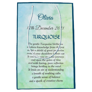 December Birthstone Turquoise design Medium Gift Bag