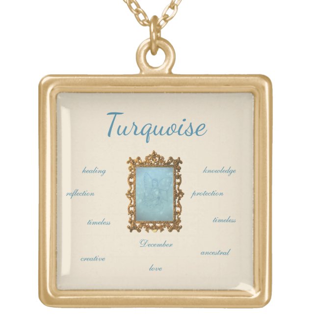 December Birthstone Turquoise Fairy Necklace (Front)