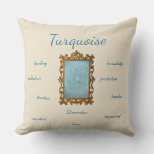 December Birthstone Turquoise Fairy Throw Pillow