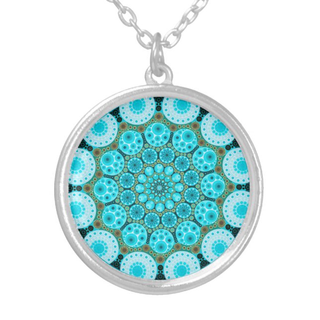 December Birthstone Turquoise Mandala Necklace (Front)