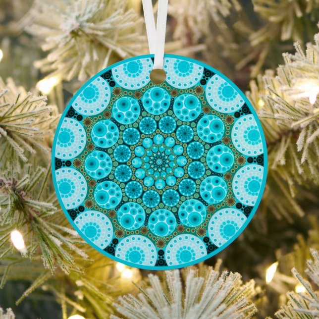 December Birthstone Turquoise Mandala Ornament (Insitu)