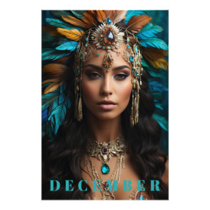 *~* DECEMBER Boho Headdress Turquoise Zircon AP53 Photo Print
