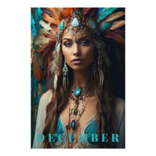*~* DECEMBER Boho Headdress Zircon Turquoise AP53 Photo Print