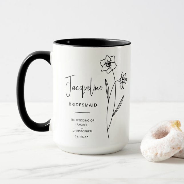 December Bridesmaid | Jonquil Birth Flower Mug (With Donut)