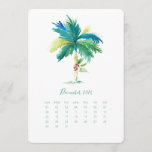 December Calendar Card Palm Tree<br><div class="desc">Decorate your office space with these cute calendar cards. These December 2023 cards were designed using my original watercolor palm tree in shades of lush greenery and turquoise. Order refills for each month and display it in a photo frame or using a small photo stand. These also make great September...</div>