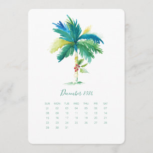 December Calendar Card Palm Tree