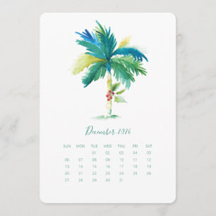 December Calendar Card Palm Tree