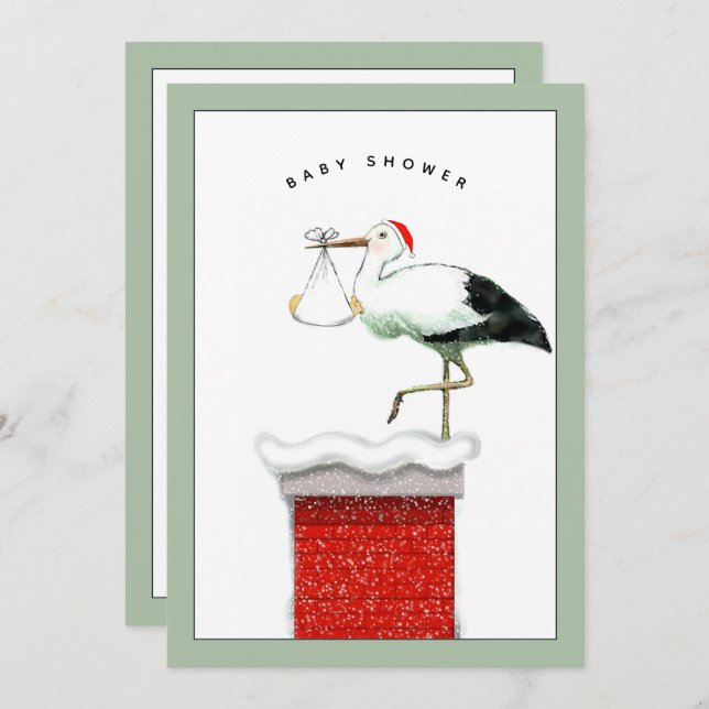 December Christmas Baby Shower Invitation (Front/Back)