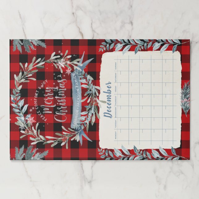 December Christmas Holiday Festive Blank Planner Paper Pad (Front)