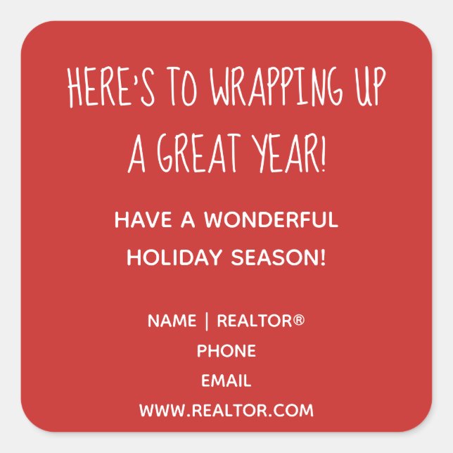 December Customizable Realtor Pop By Square Sticker (Front)