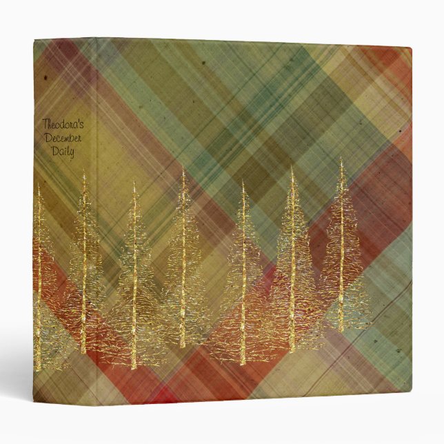 December Daily Plaid #1 Scrapbook Album Binder (Front/Spine)