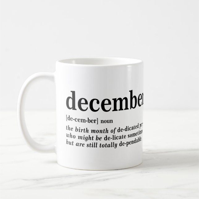 December Definition T-Shirt Coffee Mug (Left)