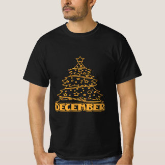 "December" Festive Christmas Tree Holiday T-Shirt
