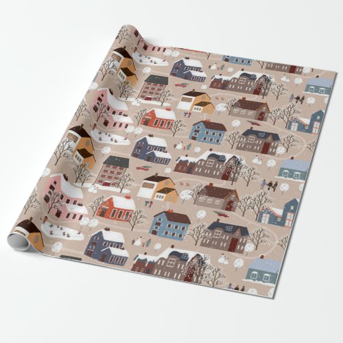 December Flats Primitive Christmas  Wrapping Paper