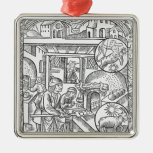 December, from the 'Almanach des Bergers', 1491 Metal Ornament