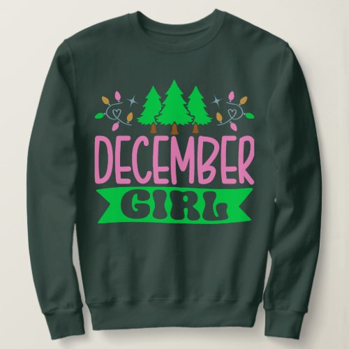 December Girl Pretty Pink and Green Sorority Aka C Sweatshirt