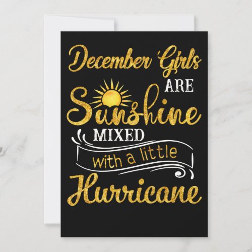 December Girls Are Sunshine Mixed Little Hurricane Holiday Card